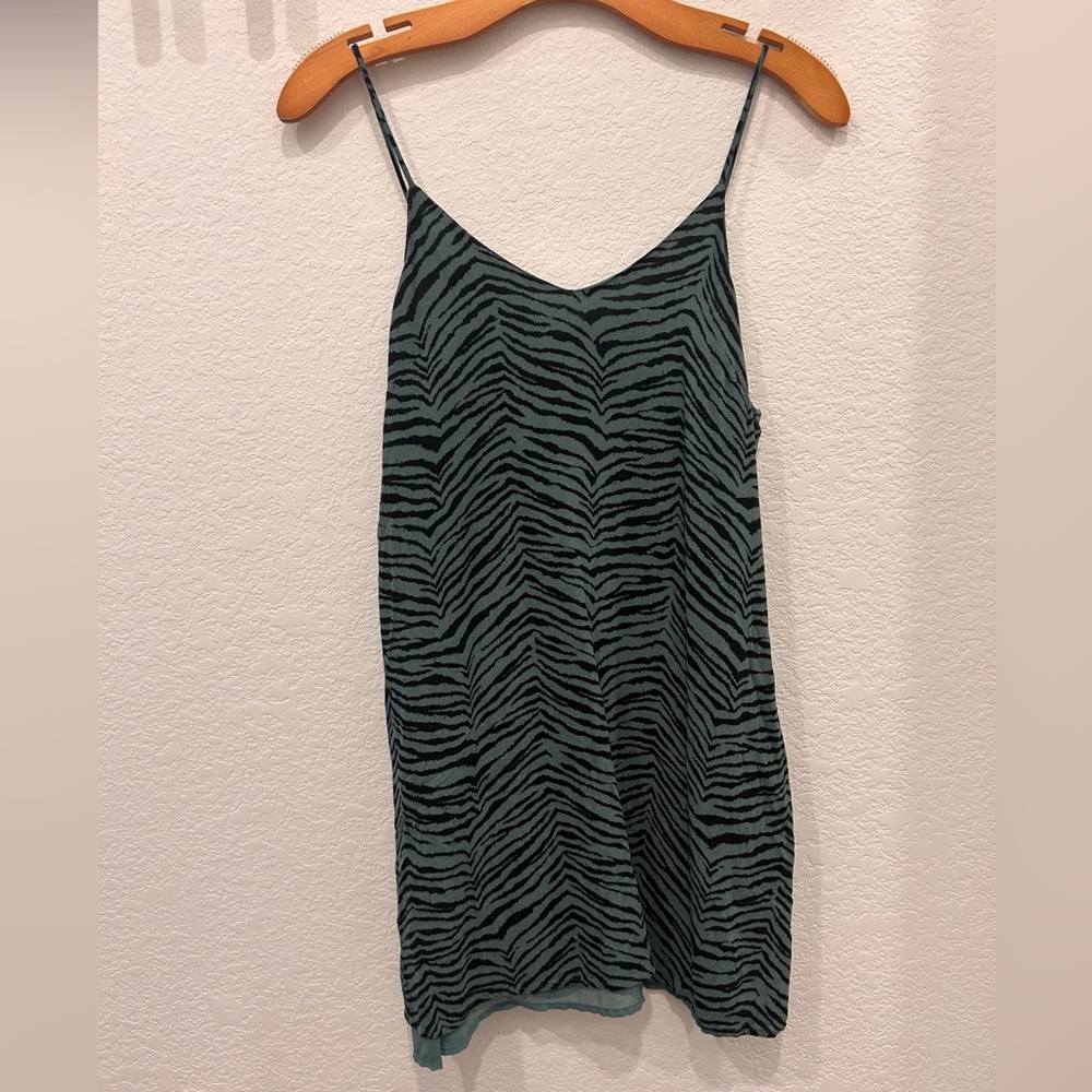 American Eagle Outfitters Teal and Black Zebra Print Dress